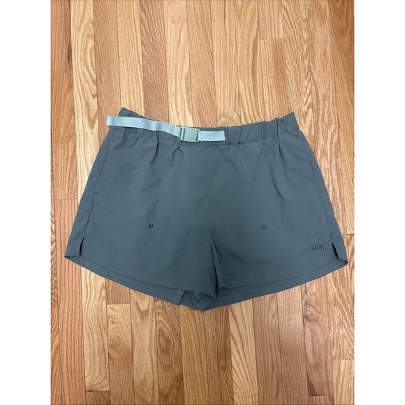 Madewell MWL Belted Hiking Shorts Green Elastic Waist Pull On Women's XL - Picture 1 of 6